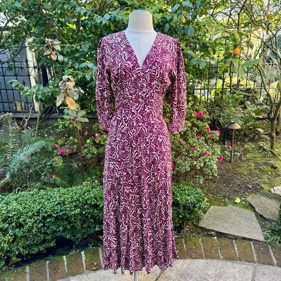 Ba&sh Loa Midi Dress Raisin Sz XS - Picture 2 of 11